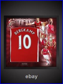Dennis Bergkamp Deluxe Framed Signed Arsenal Football Shirt £229 With COA