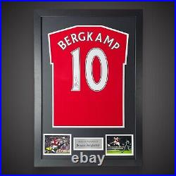 Dennis Bergkamp Hand Signed & Framed Arsenal Football Shirt £259 With COA