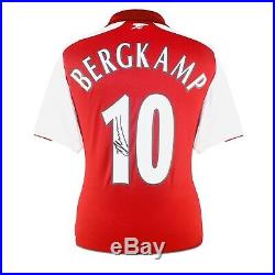 Dennis Bergkamp Signed Arsenal Football Shirt Autographed Soccer Memorabilia
