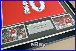Dennis Bergkamp Signed FRAMED Shirt Photo Autograph Arsenal Name #10 PROOF & COA