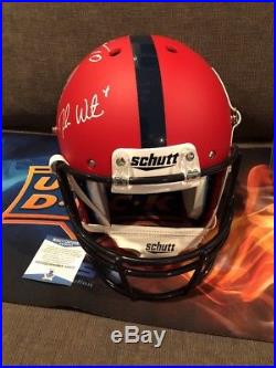 Deshaun Watson & DeAndre Hopkins dual signed Texans Full Size Helmet Beckett COA