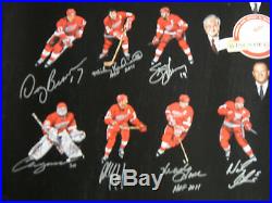 Detroit Red Wings Signed 24x36 Lithograph 22 Autos Hof Yzerman Lidstrom Shanahan