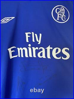 Didier Drogba, John Terry & Frank Lampard Signed Chelsea Shirt AFTAL COA Rare