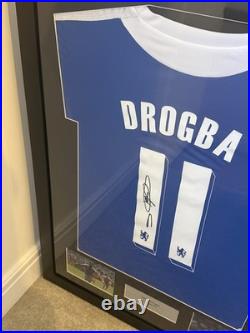 Didier Drogba framed Chelsea shirt jersey & signature no COA