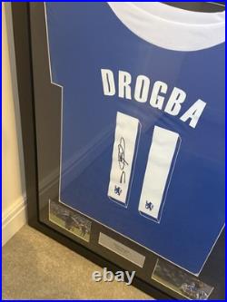 Didier Drogba framed Chelsea shirt jersey & signature no COA