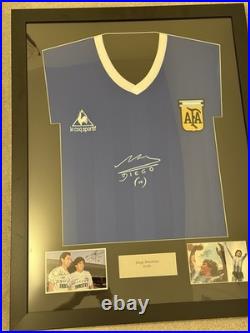 Diego Maradona 1986 Shirt With Signature Framed