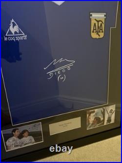 Diego Maradona 1986 Shirt With Signature Framed