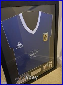 Diego Maradona 1986 Shirt With Signature Framed