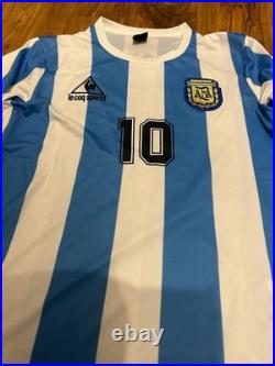 Diego Maradona Hand Signed Argentina Home Shirt With Coa Included