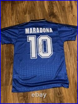 Diego Maradona Hand Signed Rare Argentina Shirt Jersey With Coa Included