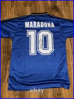 Diego Maradona Hand Signed Rare Argentina Shirt Jersey With Coa Included