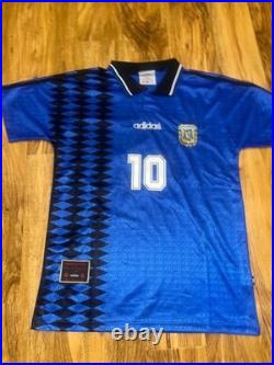 Diego Maradona Hand Signed Rare Argentina Shirt Jersey With Coa Included
