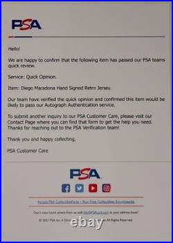 Diego Maradona Hand Signed Retro Boca Junior HOME Jersey #10 PSA CARD & COA