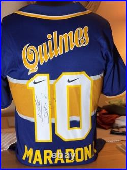 Diego Maradona Hand Signed Retro Boca Junior HOME Jersey #10 PSA CARD & COA