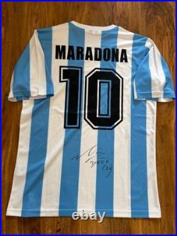 Diego Maradona signed Argentina World Cup Home Shirt With COA Included