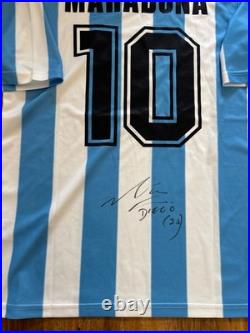 Diego Maradona signed Argentina World Cup Home Shirt With COA Included