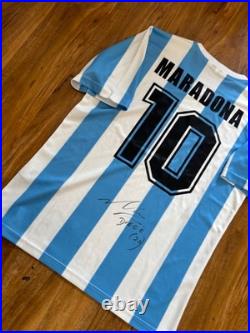 Diego Maradona signed Argentina World Cup Home Shirt With COA Included
