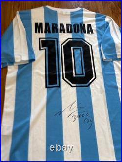 Diego Maradona signed Argentina World Cup Home Shirt With COA Included