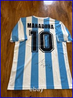 Diego Maradona signed Argentina World Cup Home Shirt With COA Included