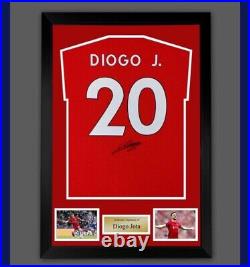 Diogo Jota Hand Signed And Framed Player T-Shirt £125