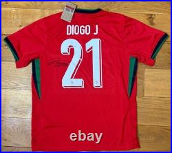 Diogo Jota Hand Signed Portugal 2020 Euro Winners Shirt + COA