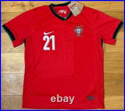 Diogo Jota Hand Signed Portugal 2020 Euro Winners Shirt + COA