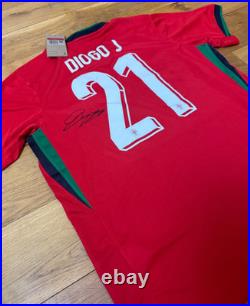 Diogo Jota Hand Signed Portugal 2020 Euro Winners Shirt + COA