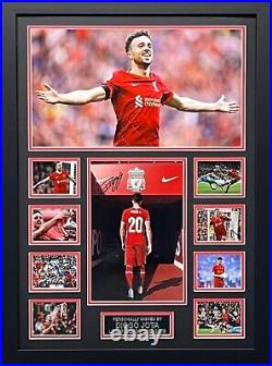 Diogo Jota Signed And Framed Liverpool Footbal Display With Coa