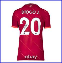 Diogo Jota Signed Liverpool Shirt 2021-2022, Number 20 Autograph Jersey