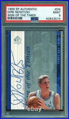 Dirk Nowitzki Card 1999-00 Sp Authentic Sign Of The Times #DN PSA 9
