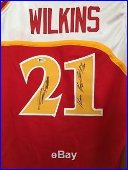 Dominique Wilkins signed auto Hawks stitched jersey Human Highlight Film BAS COA