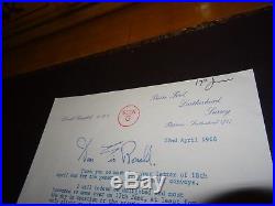 Donald Campbell-bluebird-signed Personal Letter On Personal Letterhead 1966