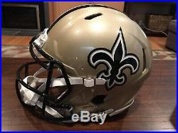 Drew Brees Signed New Orleans Saints Authentic Helmet Passing Leader Beckett