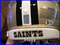 Drew Brees Signed New Orleans Saints Authentic Helmet Passing Leader Beckett