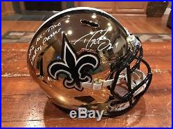 Drew Brees Signed New Orleans Saints Chrome Full Size Helmet Passing Leader JSA