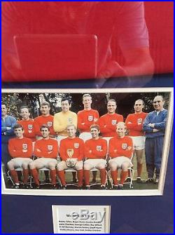 England 1966 World Cup Shirt Signed By 10 Original Players In Oak Frame