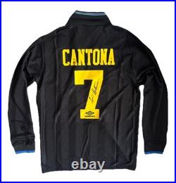 ERIC CANTONA Hand Signed Original UMBRO Man Utd #7 Away Long Sleeve Shirt COA