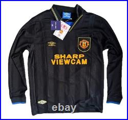 ERIC CANTONA Hand Signed Original UMBRO Man Utd #7 Away Long Sleeve Shirt COA