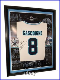 EURO 96 FRAMED Paul Gascoigne England Signed Shirt Autographed JERSEY GAZZA