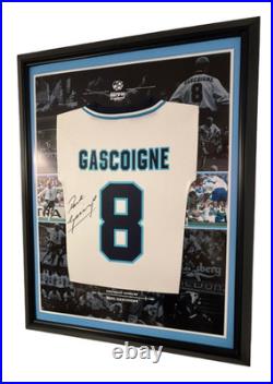 EURO 96 FRAMED Paul Gascoigne England Signed Shirt Autographed JERSEY GAZZA