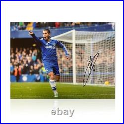 Eden Hazard Signed Chelsea Football Photo Goal vs Newcastle