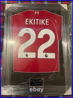 Ekitike Signed Shirt Framed Liverpool. Has COA Brand New