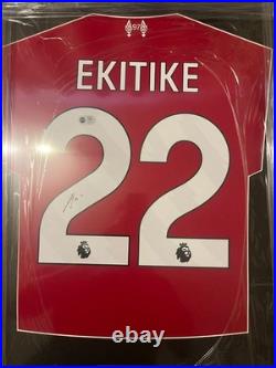 Ekitike Signed Shirt Framed Liverpool. Has COA Brand New