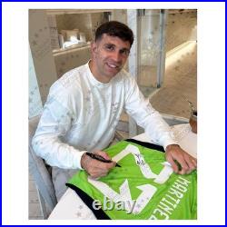 Emi Martinez Back Signed Argentina 2022-23 Home Goalkeeper Shirt. Standard Frame