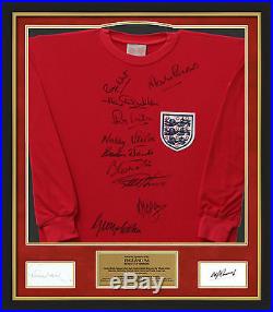 England 1966 Squad Signed By 12 Framed Shirt Display