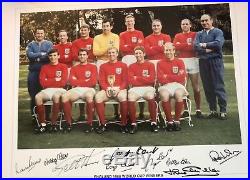 England 1966 World Cup Winners Photo signed by 9 World Cup Winners 500mmx350mm