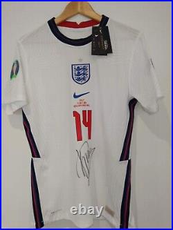 England Euro 2020 Final Shirt Signed By Kalvin Phillips