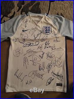 England Signed Shirt By Past&Present Players With a Autograph Diagram + COA