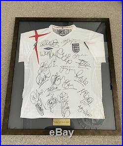 England World Cup 2006 Squad Signed Shirt Framed With COA