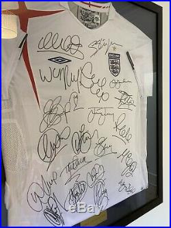 England World Cup 2006 Squad Signed Shirt Framed With COA